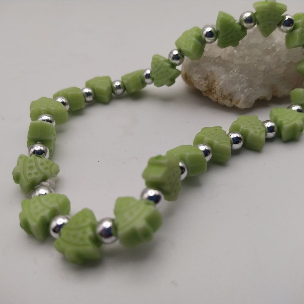 Green pine‎ Christmas tree stretch bracelet